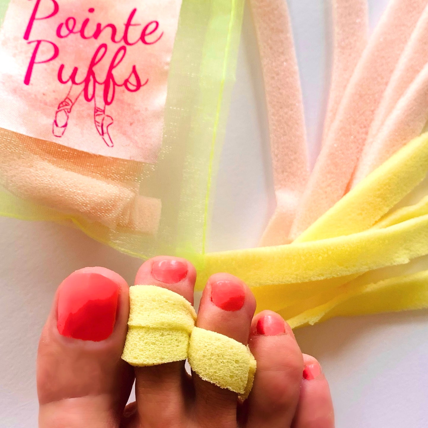 Envolturas para dedos del pie Pointe Puffs Noodles - paquete de 20